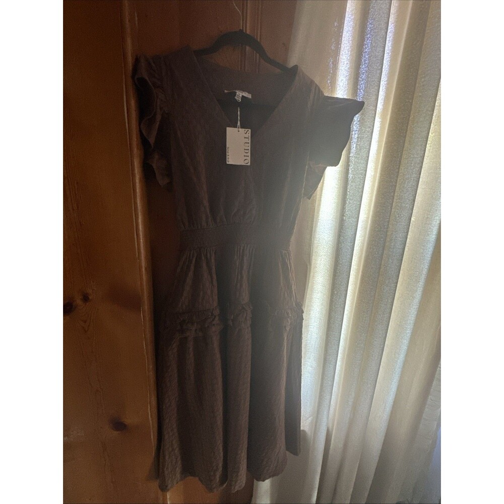 NWTStudio Strut & Bolt Women's Spiral Lotus Leaf Maxi Dress Size S